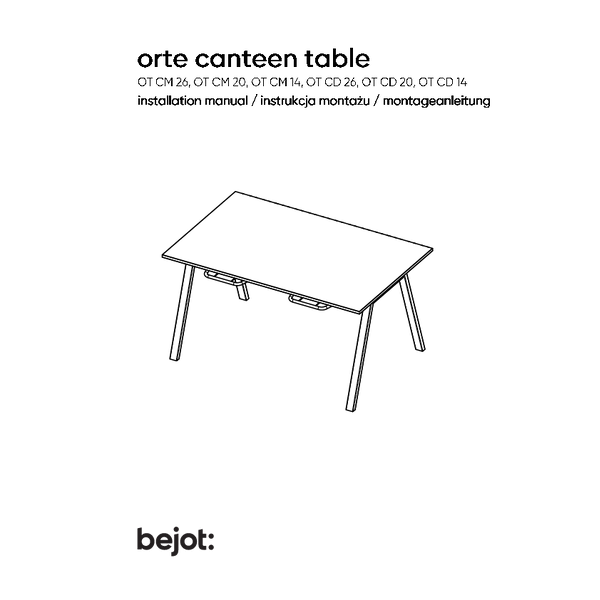 orte canteen table - instrukcja montażu PL EN